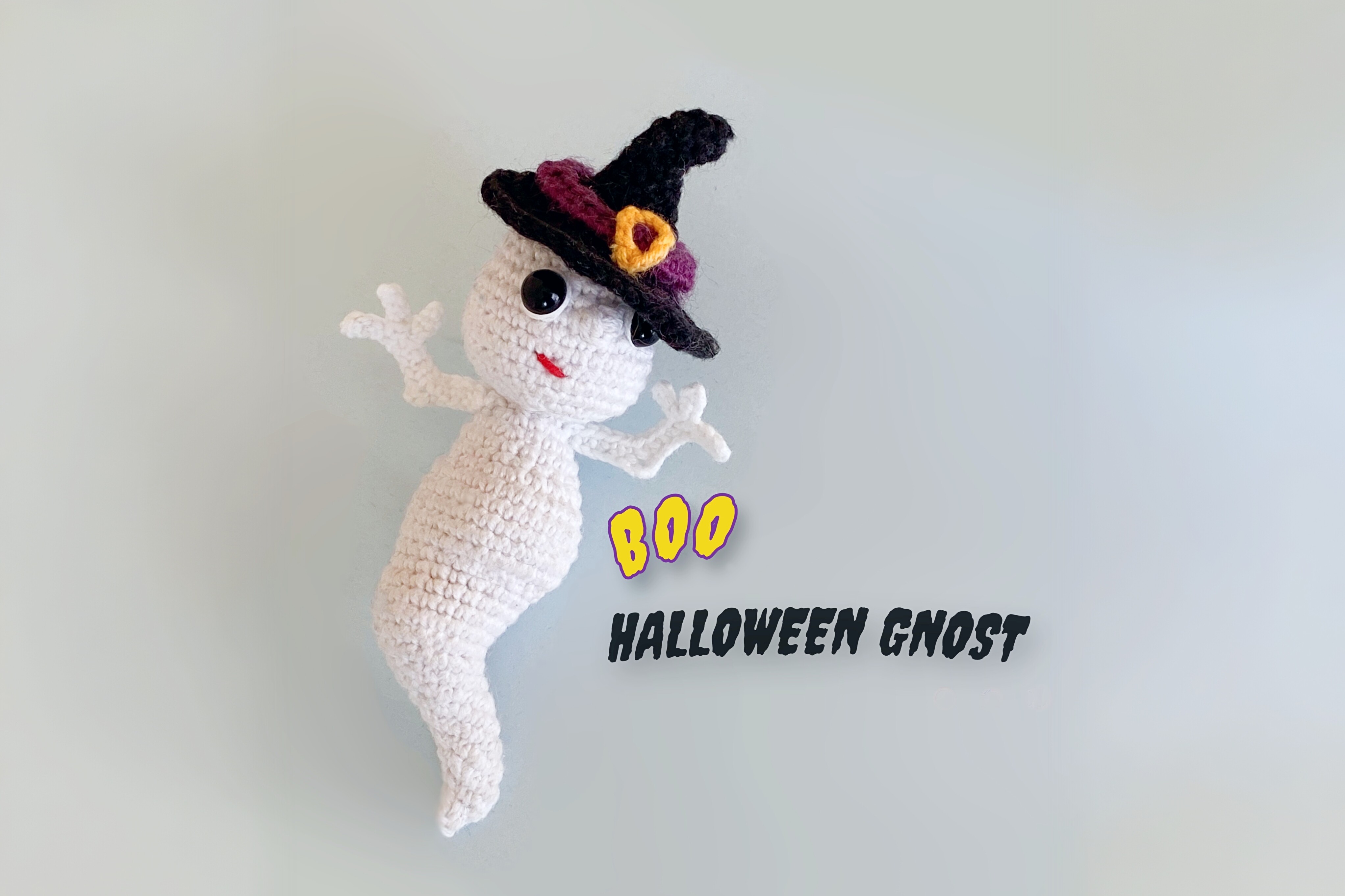 Halloween Gnost with Hat Crochet Pattern