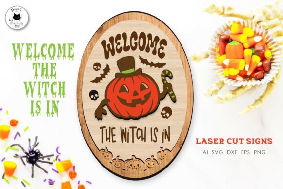 Halloween Pumpkin Welcome Sign Laser Cut