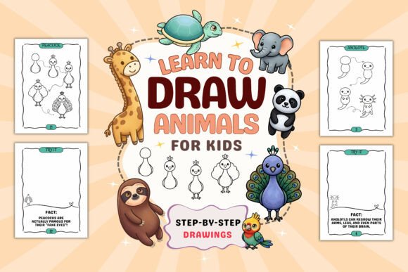 Preview of How to Draw Animals coloring pages for kids