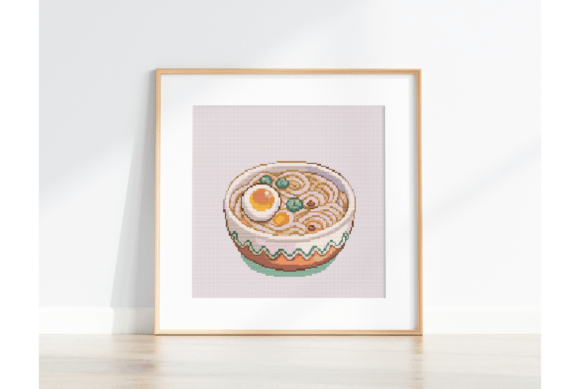 Kawaii Ramen Cross Stitch Pattern PDF