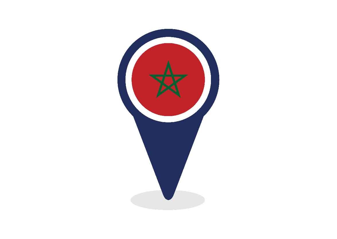 Map Pointer with Morocco Flag