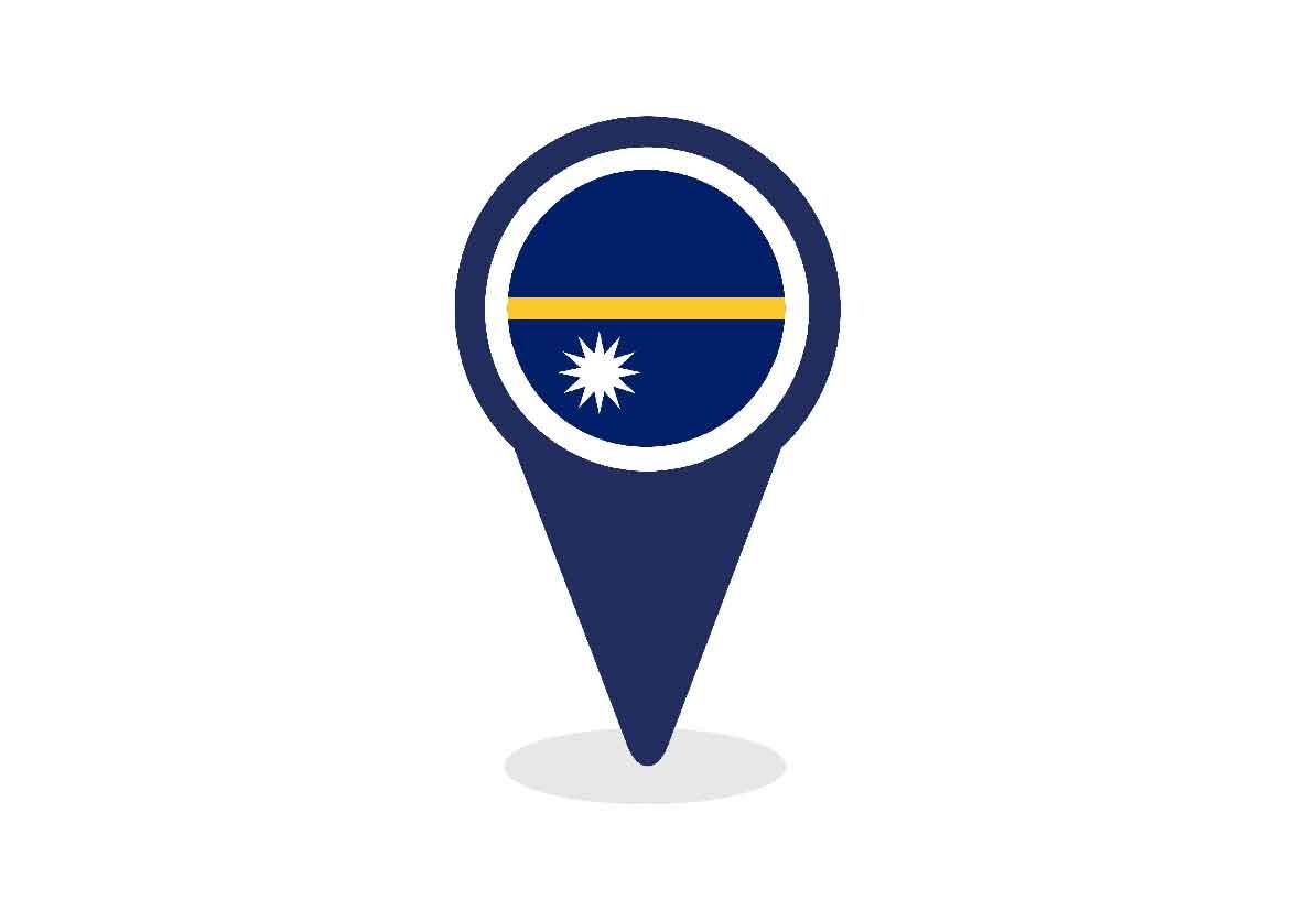 Map Pointer with Nauru Flag