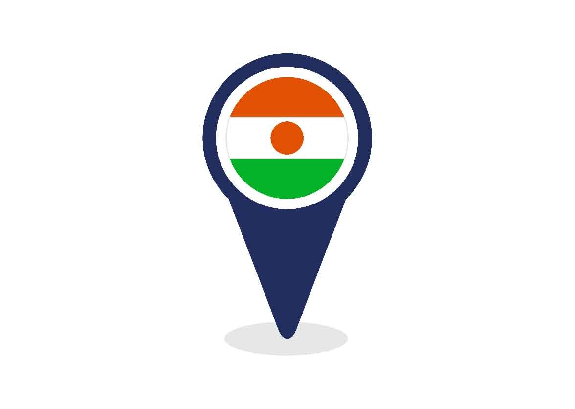 Map Pointer with Niger Flag