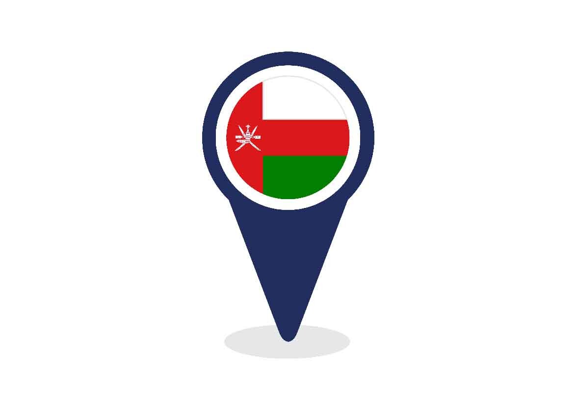 Map Pointer with Oman Flag