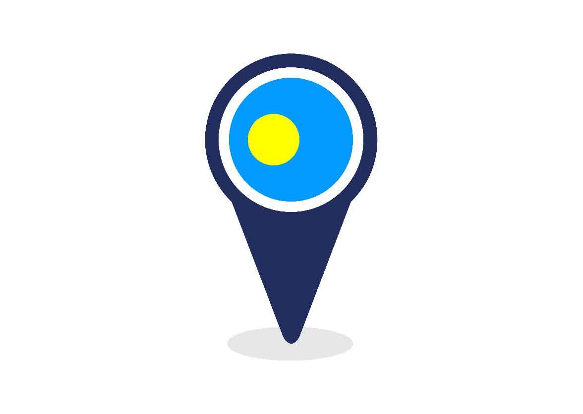 Map Pointer with Palau Flag