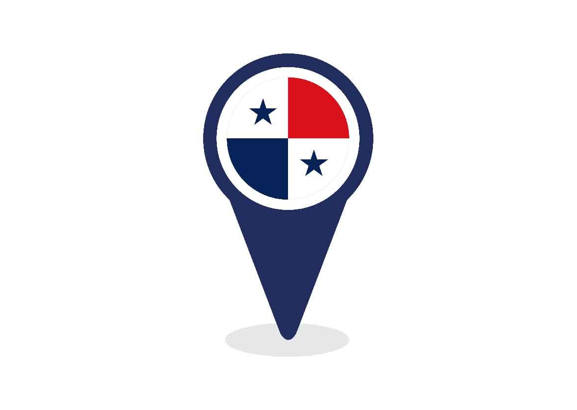 Map Pointer with Panama Flag