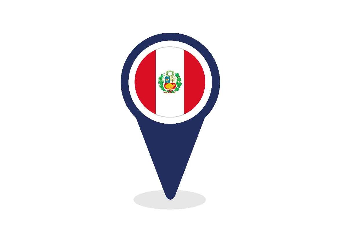 Map Pointer with Peru Flag