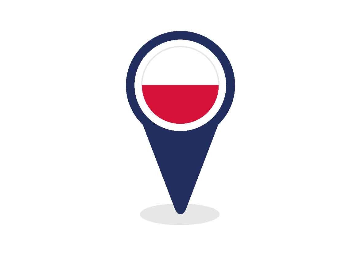 Map Pointer with Poland Flag