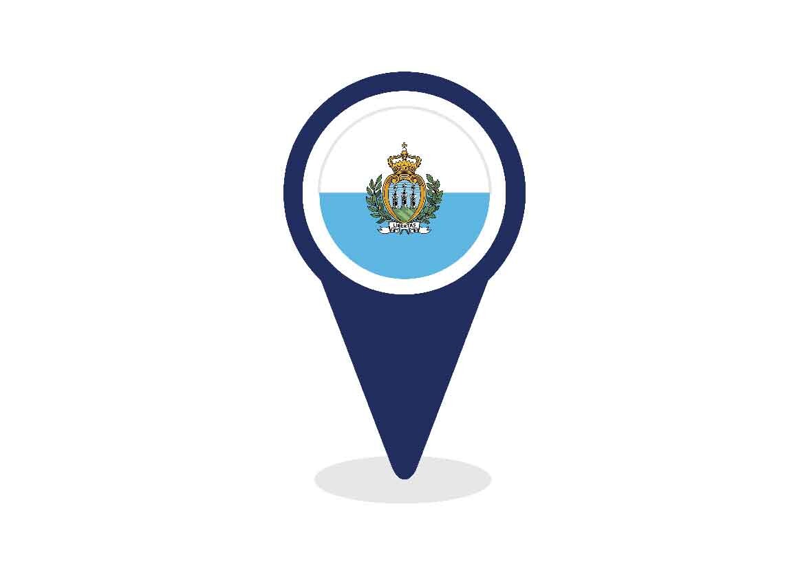 Map Pointer with San Marino Flag