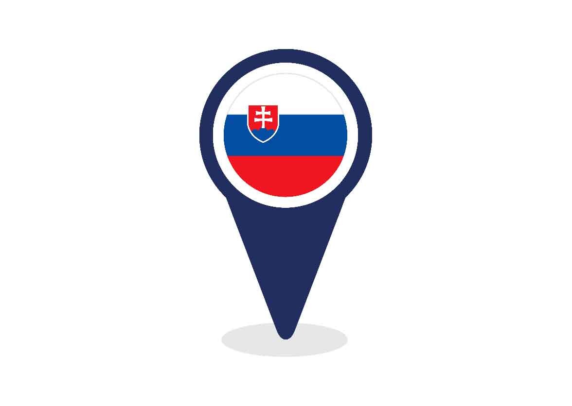 Map Pointer with Slovakia Flag