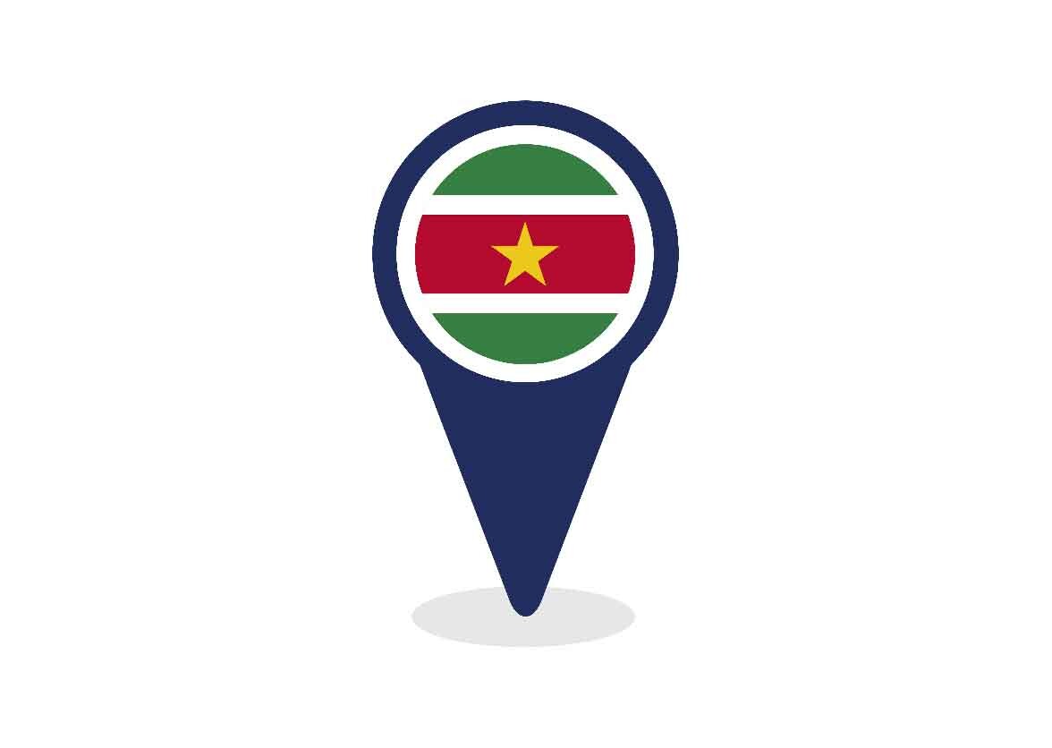 Map Pointer with Suriname Flag