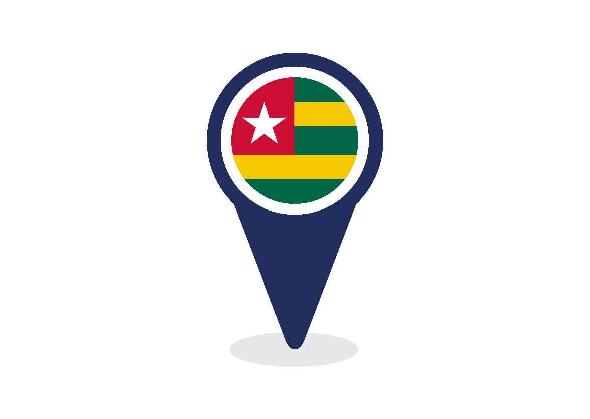 Map Pointer with Togo Flag
