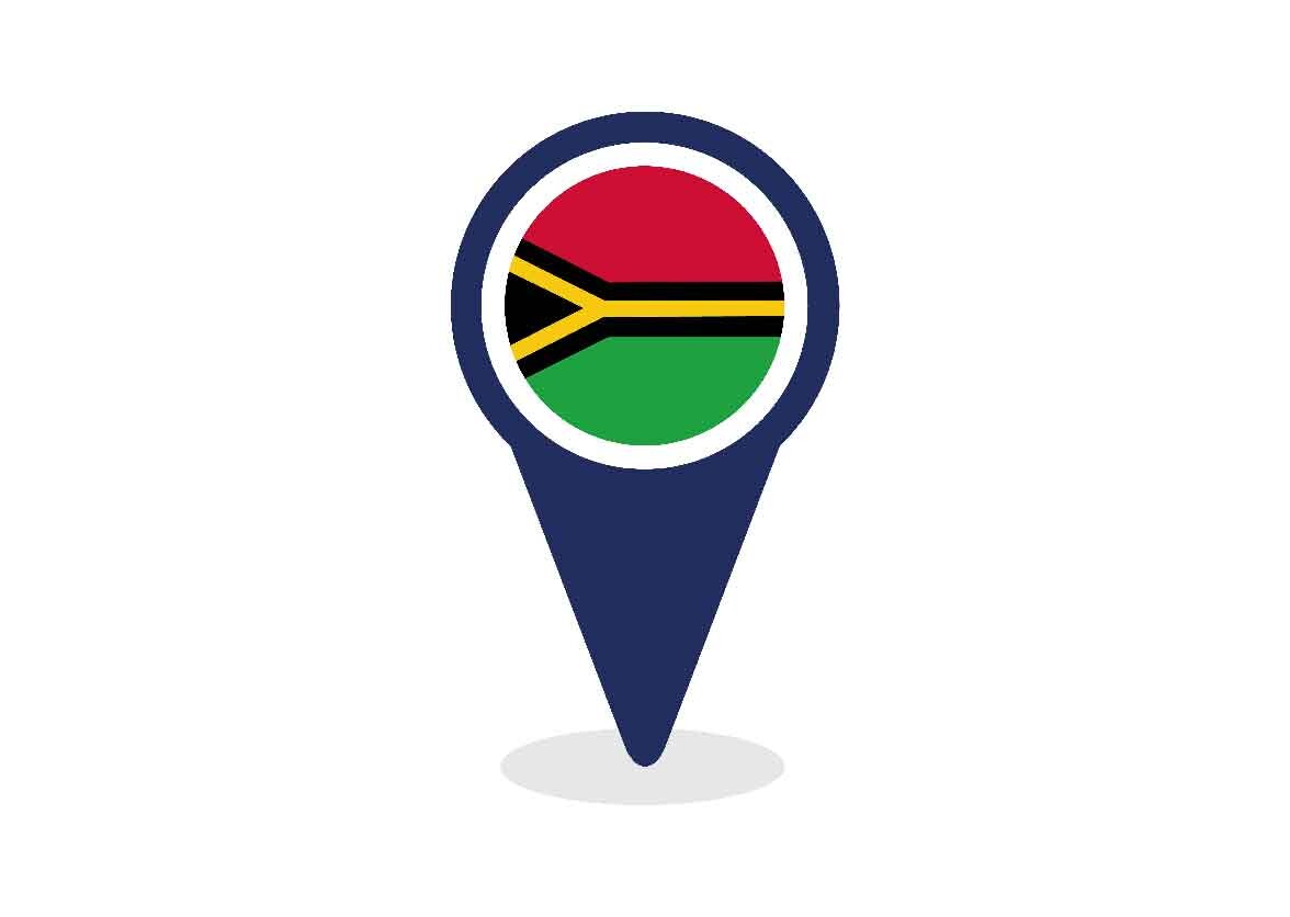 Map Pointer with Vanuatu Flag