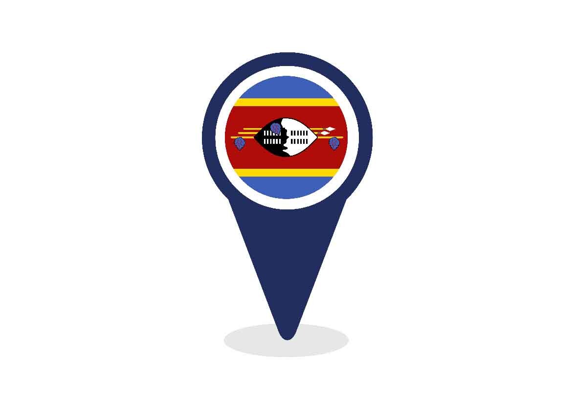 Map Pointer with Eswatini Flag