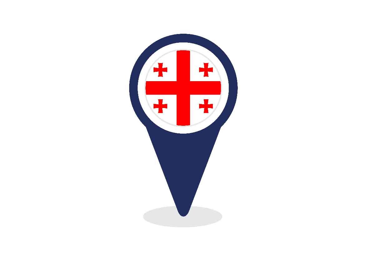 Map Pointer with Georgia Flag