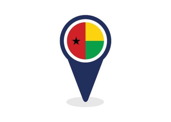 Map Pointer with Guinea Bissau Flag