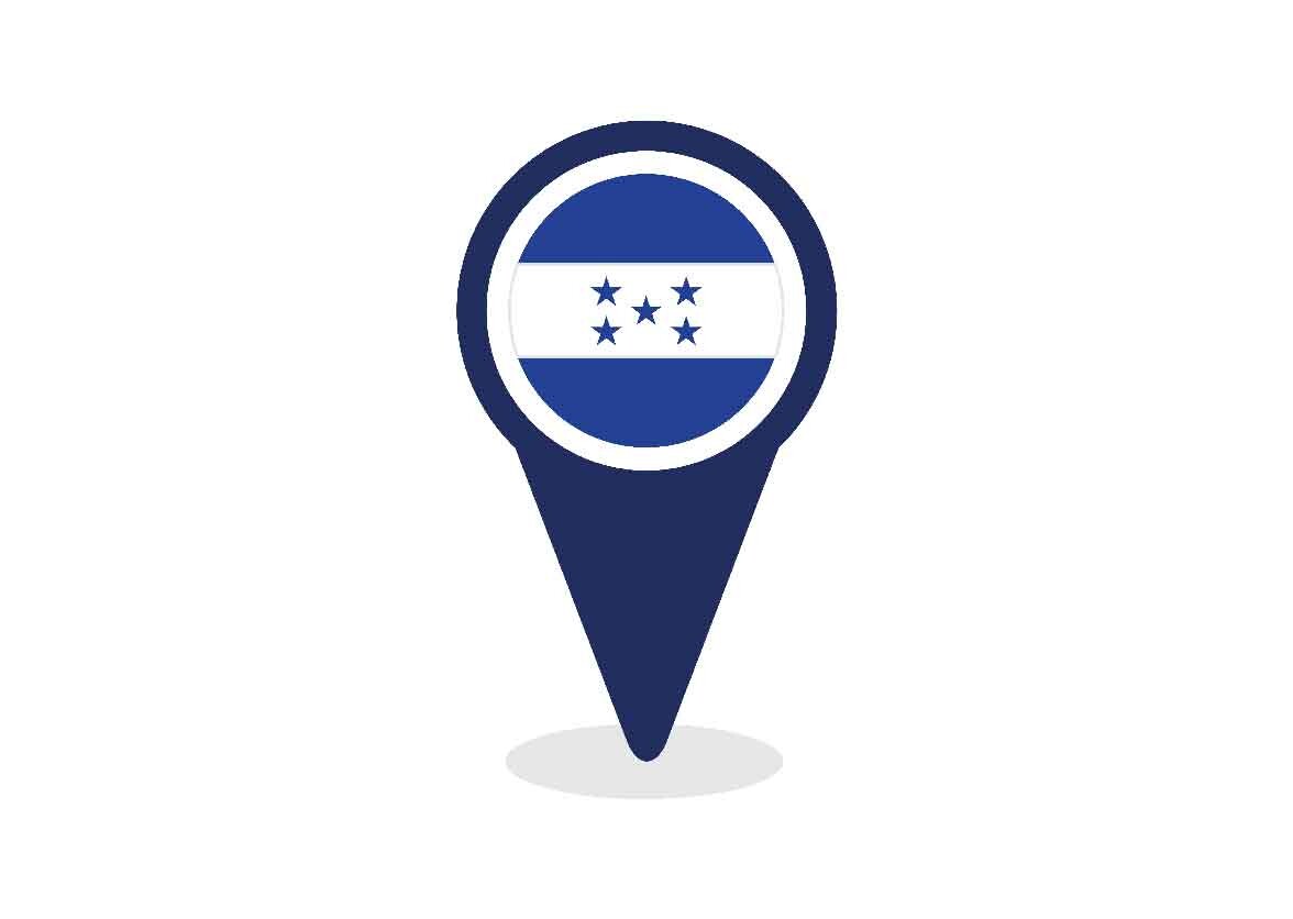 Map Pointer with Honduras Flag