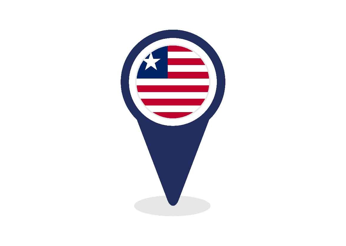 Map Pointer with Liberia Flag