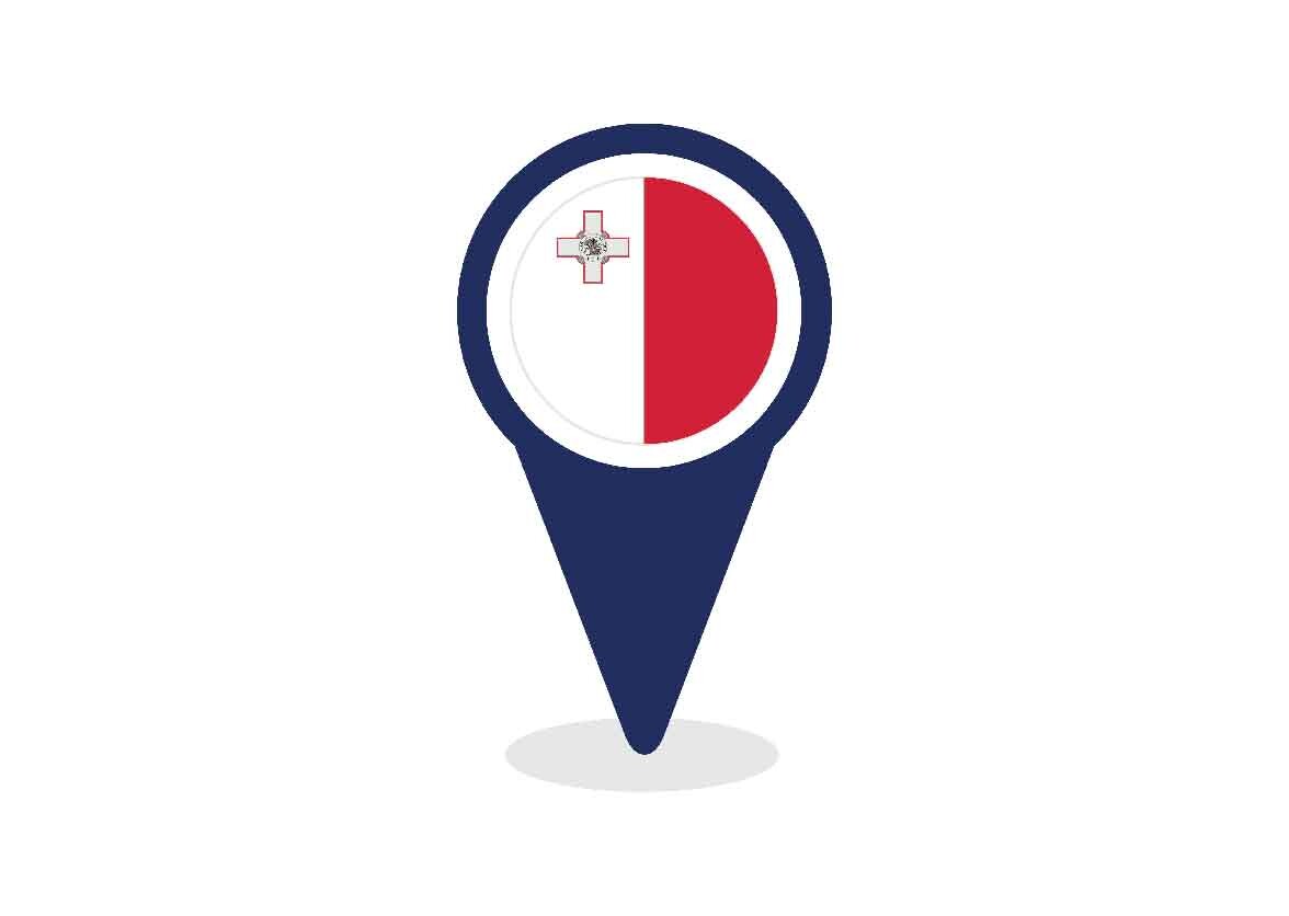 Map Pointer with Malta Flag
