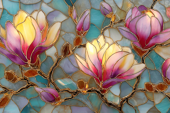 Pink Blossom Stained Glass