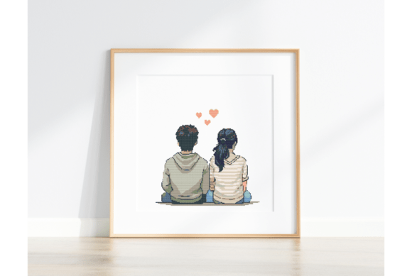 Romantic Couple Cross Stitch Pattern