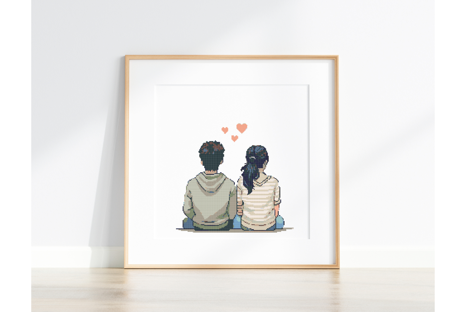 Romantic Couple Cross Stitch Pattern