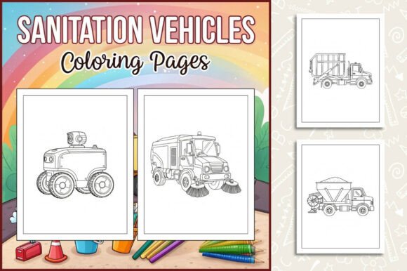 Sanitation Vehicles Coloring Pages