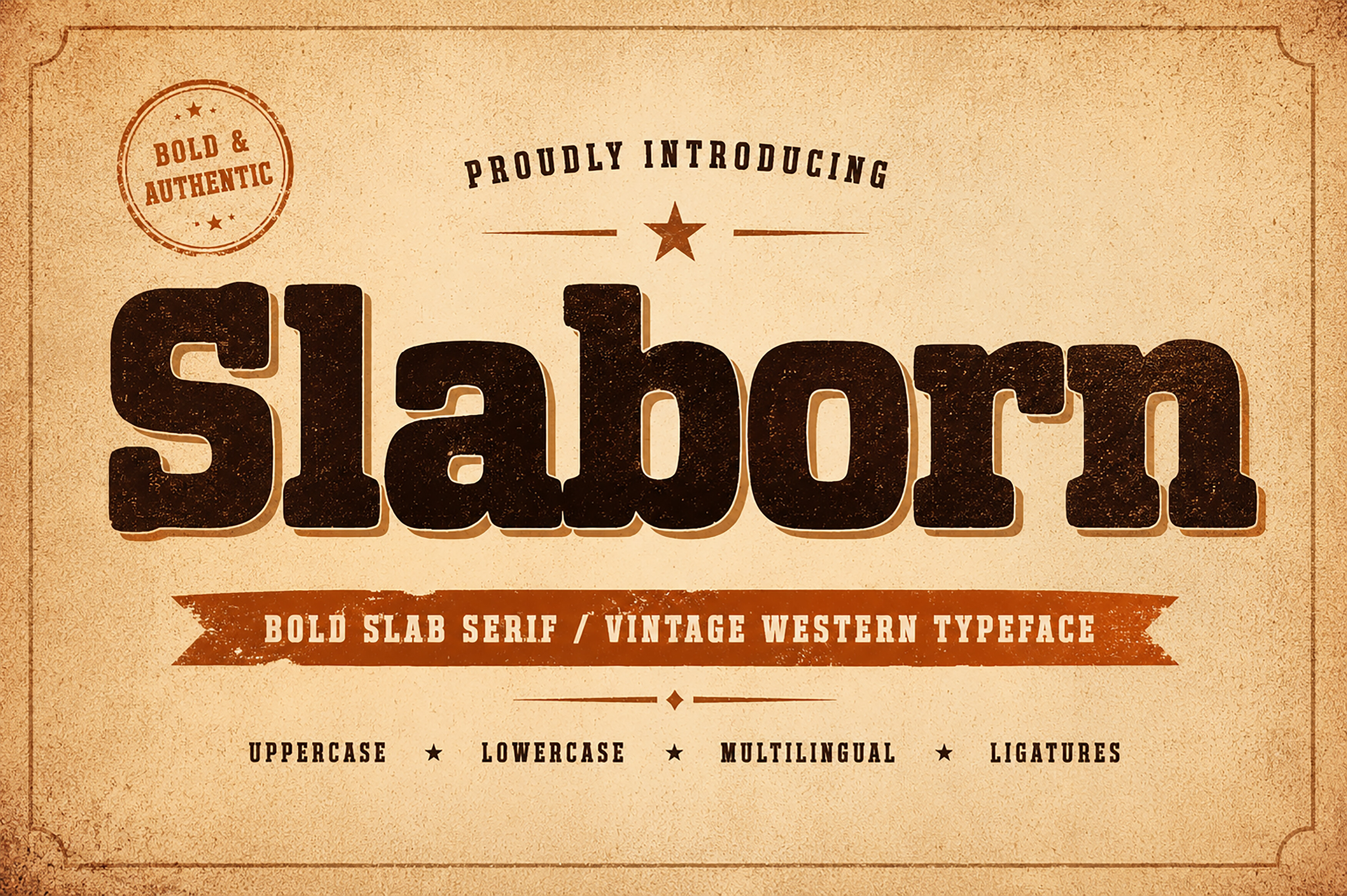 Slaborn — bold vintage western slab serif
