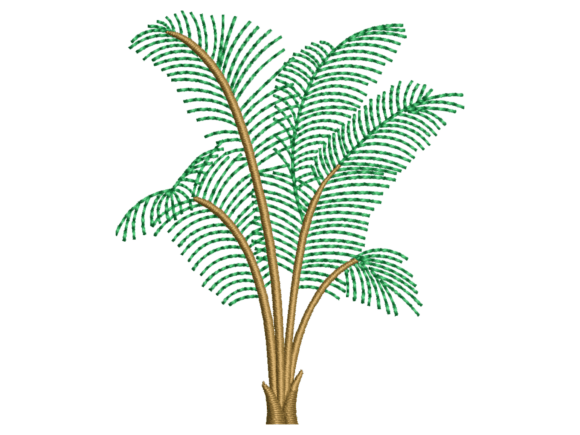 Tropical Palm Fronds Machine Embroidery