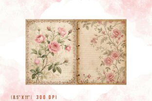 Vintage Pink Rose Junk Journal Pages Graphic by Craftfiles-SVG ...