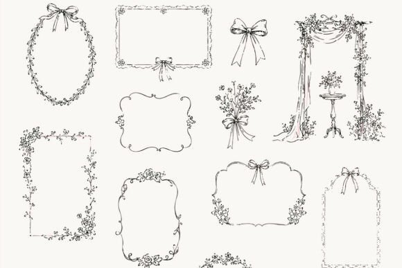 Whimsical Vintage Wedding Frames 2