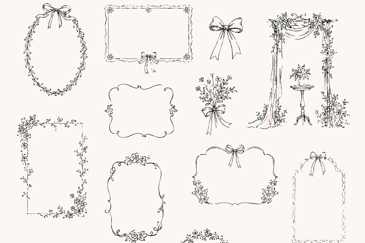 Whimsical Vintage Wedding Frames 2