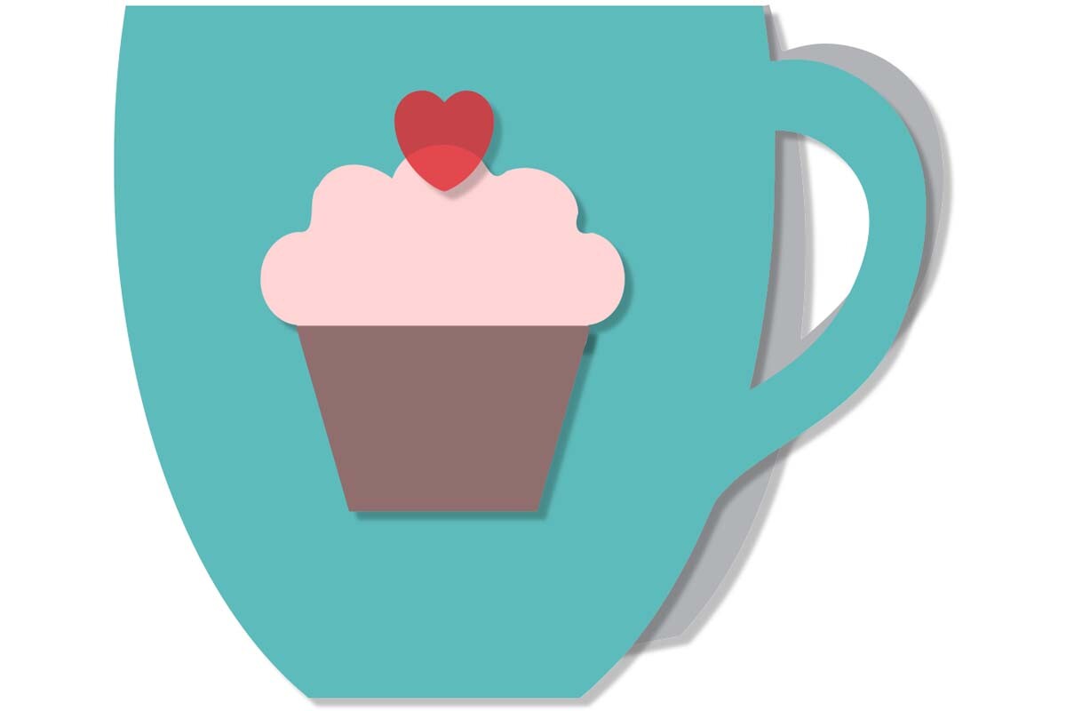 Coffee Cup with a Cupcake Shaped Card
