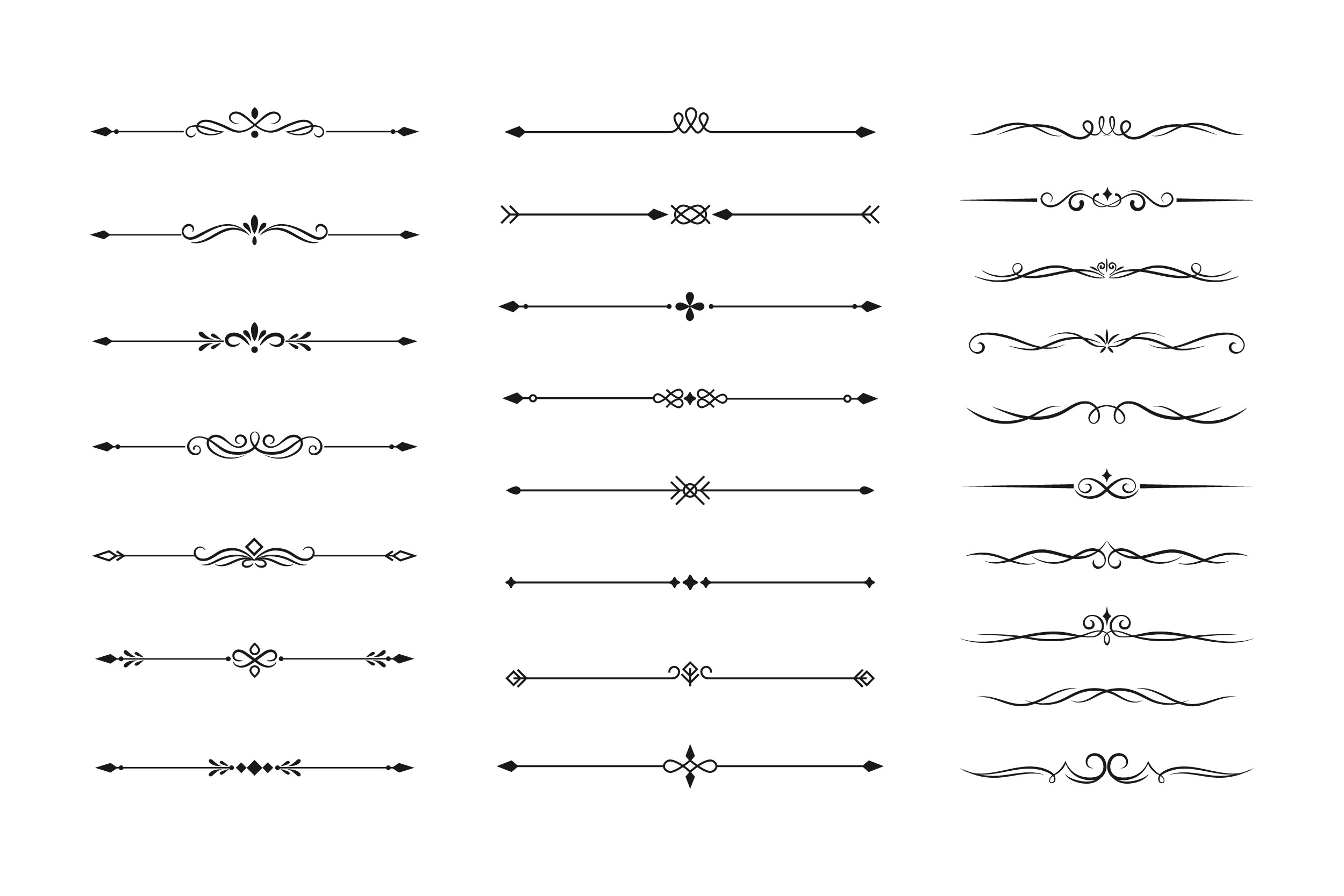 Set of Decorative Line Dividers