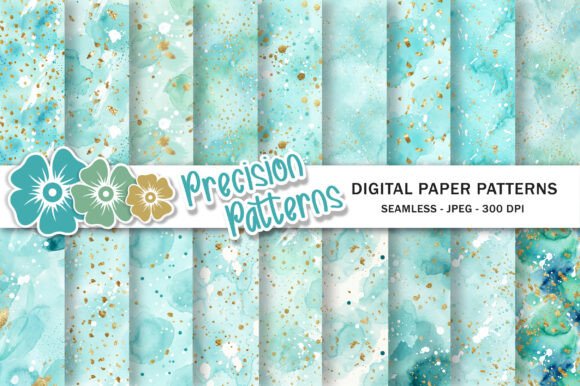 Preview of Aqua Turquoise Watercolor Background