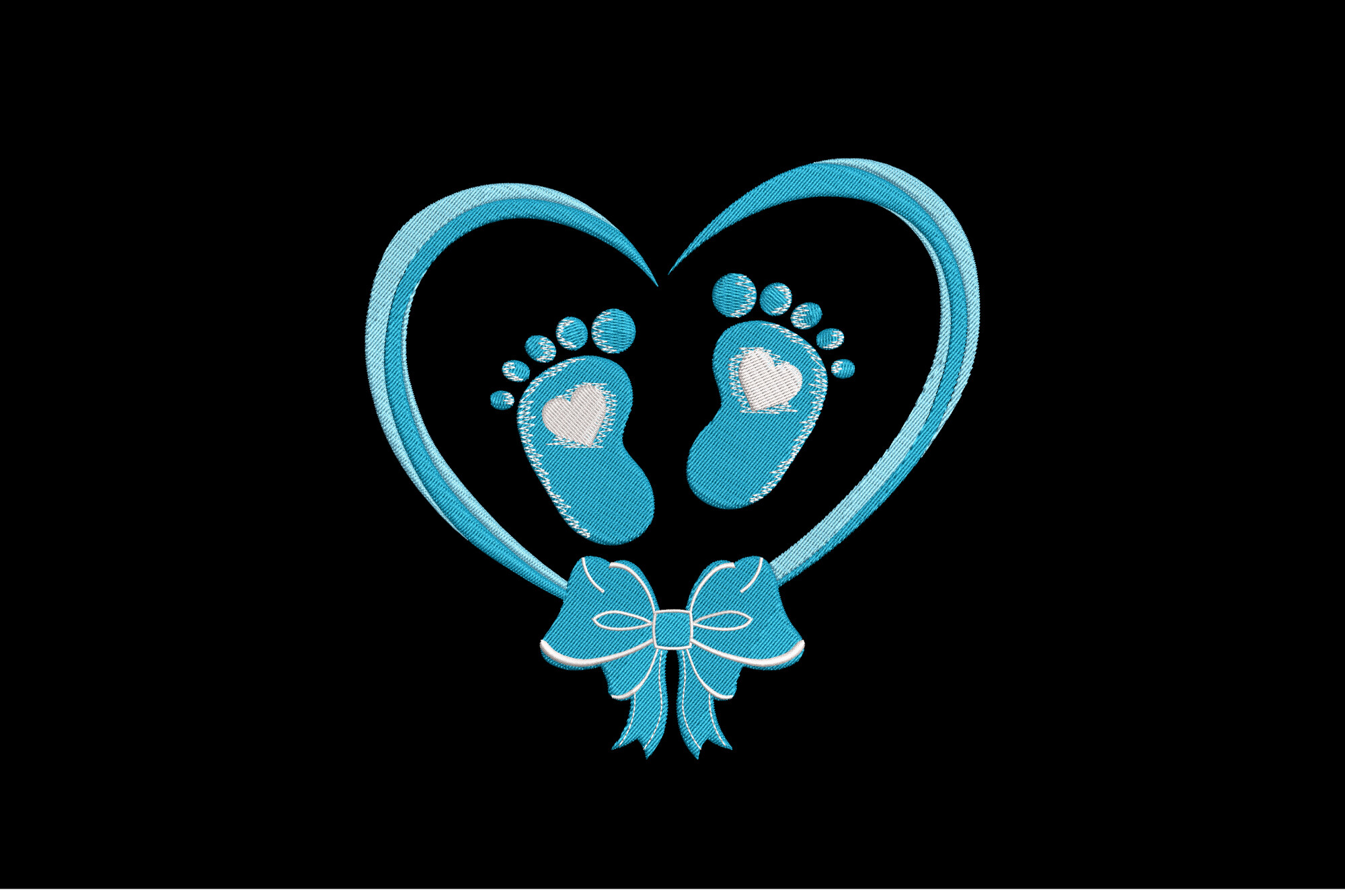 Baby Feet Heart Ribbon