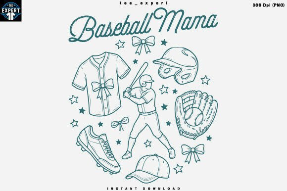 Baseball Mama Vintage Sports PNG T-shirt