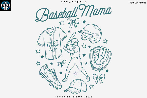 Baseball Mama Vintage Sports PNG T-shirt