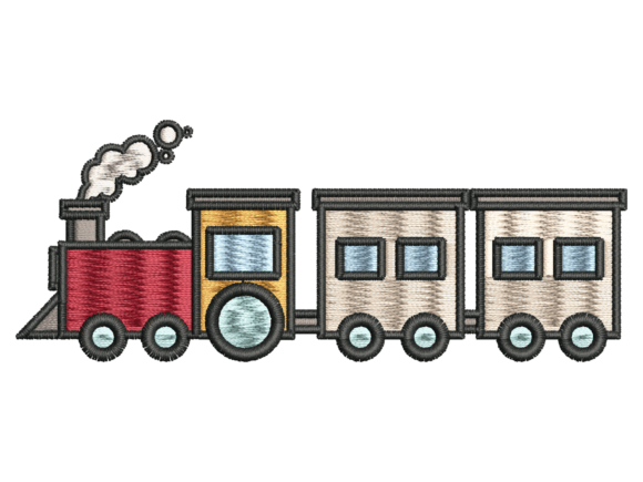 Classic Steam Train Embroidery