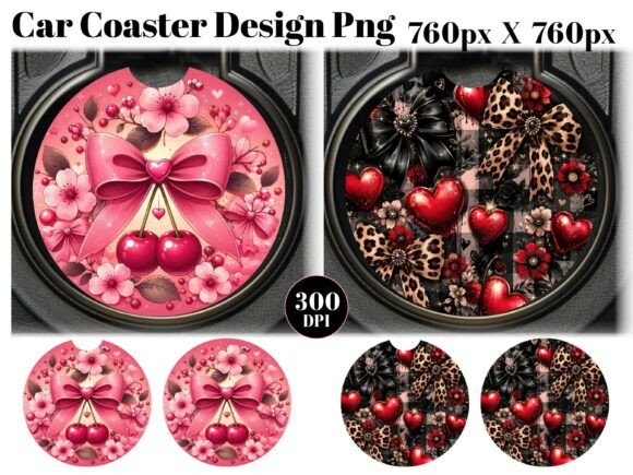 Coquette Teacher Car Coaster PNG