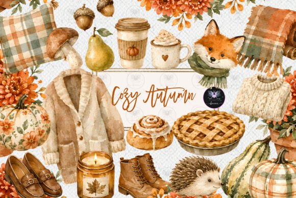 Cozy Autumn Cottagecore Clipart