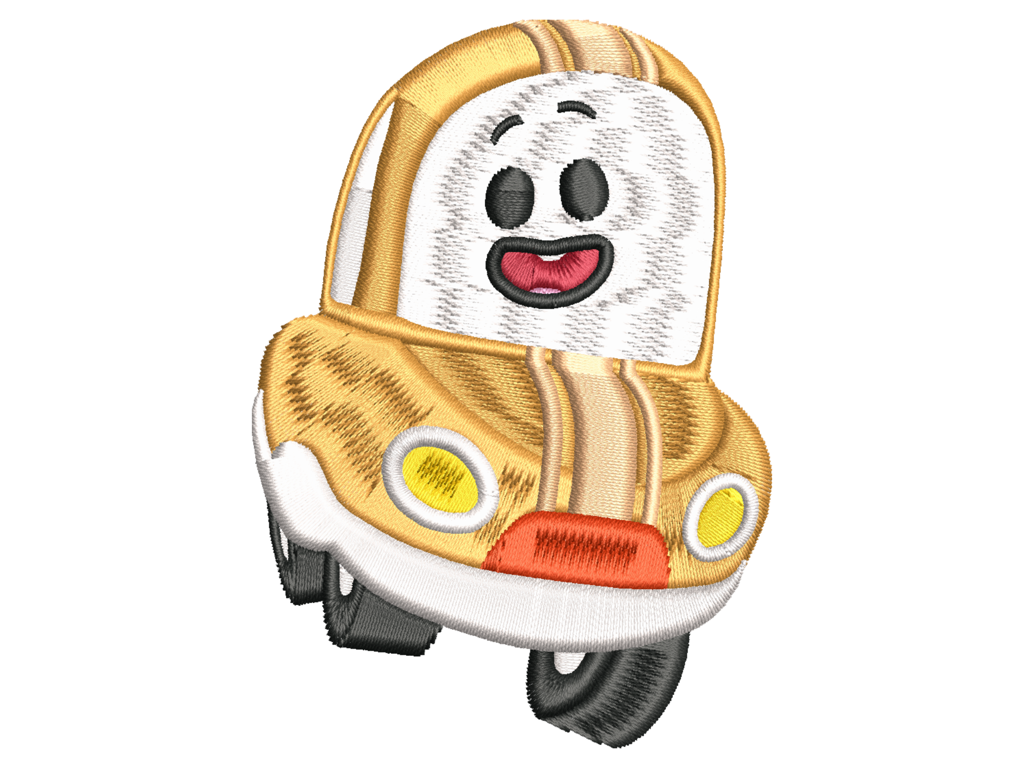 Cute Cartoon Taxi Car Machine Embroidery