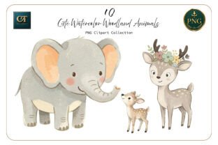Cute Watercolor Woodland Animals Graphic by Cute Things · Creative Fabrica