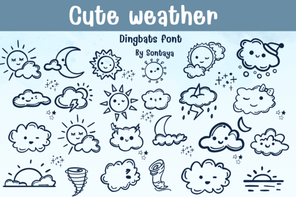 Preview of Cute Weather dingbat font