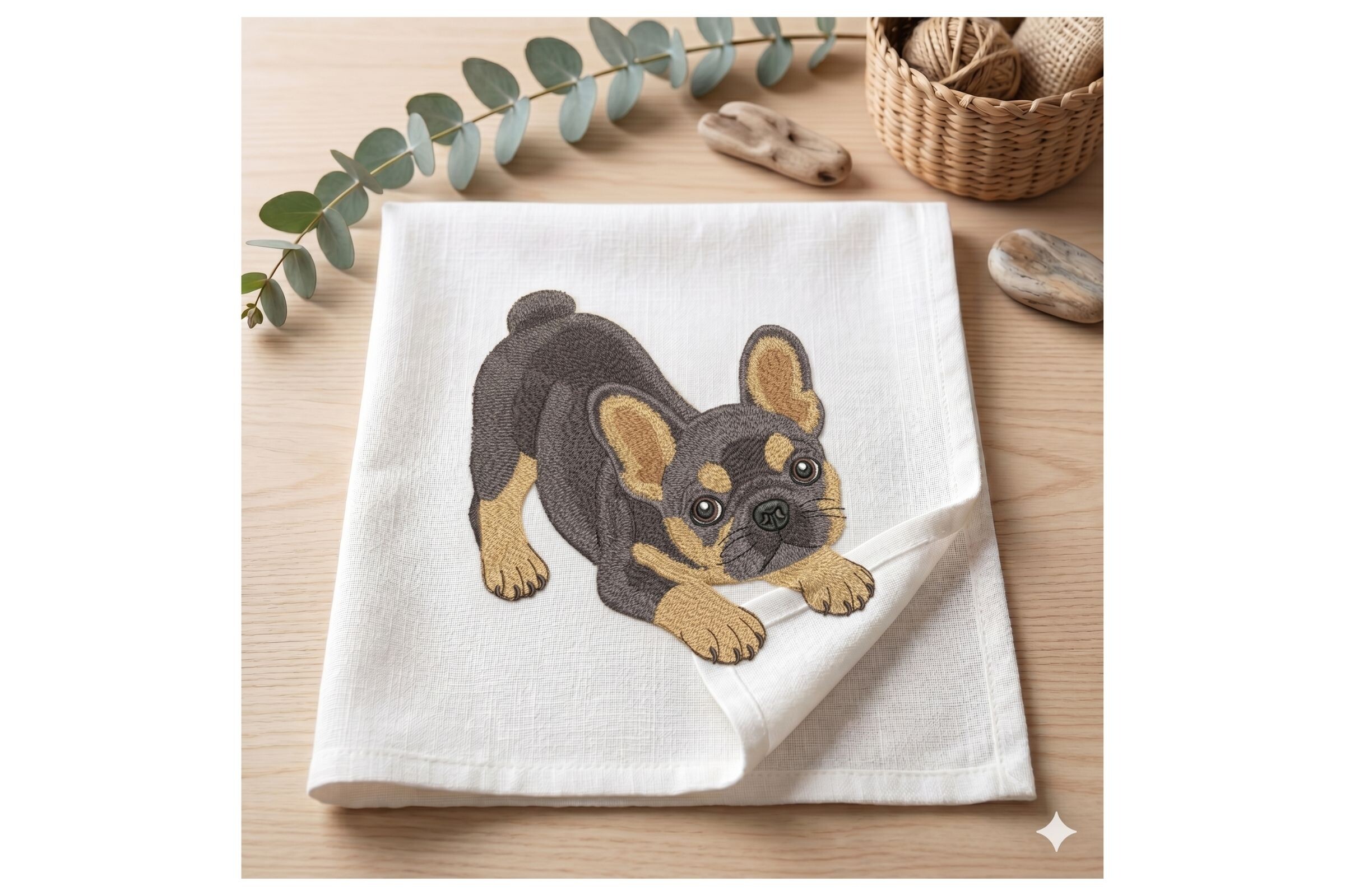 French Bulldog Puppy Hoop Kitchen Towel