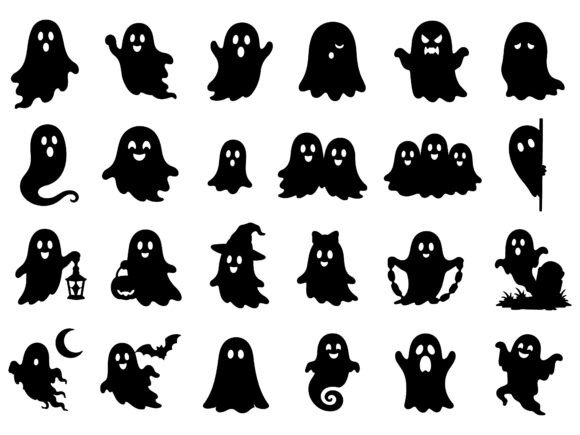 Halloween Ghost Silhouette Icon Bundle