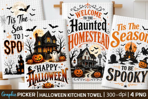 Halloween Kitchen Towel PNG Bundle