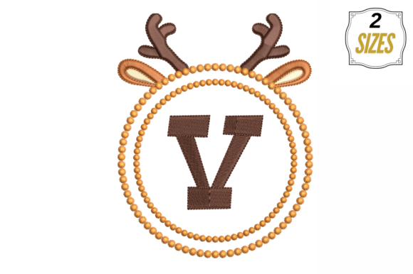 Letter V in Cute Frame