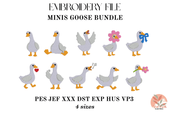 Mini Goose Embroidery Bundle 24 Designs