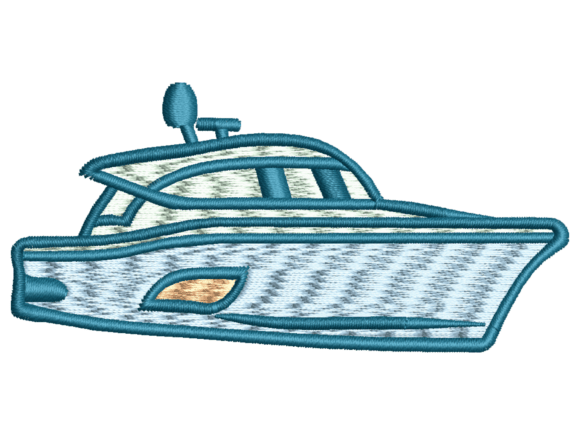 Modern Motor Yacht Embroidery